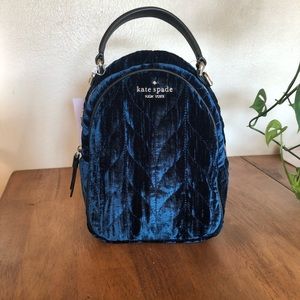 Kate Spade Blue Velvet Mini Backpack